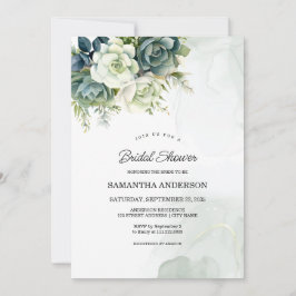Sukkulente, Blume und grünes Brautparty Einladung