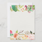 Sukkulente Blumenkaktus Einladung (Rückseite)