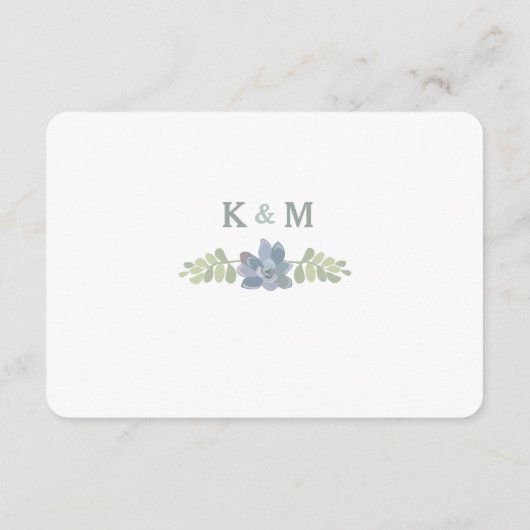 Sukkulente Blumenkarte Begleitkarte (Rückseite)