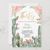 Sukkulente Blüte 30. Geburtstag Einladung (Vorderseite)