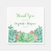 Sukkulente Bouquet Botanische Blumenhochzeit Serviette (Vorderseite)