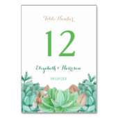 Sukkulente Bouquet Botanische Blumenhochzeit Tischnummer (Vorderseite)