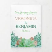 Sukkulente Bouquet Botanische Hochzeitssuite Dreifach Gefaltete Einladung (Cover)