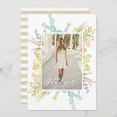 Sukkulente Bouquet | Graduierungspartei Einladung (Vorne/Hinten)