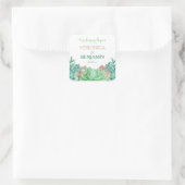 Sukkulente Bouquet-Hochzeit mit botanischer Flora  Quadratischer Aufkleber (Tasche)