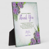 Sukkulente Bouquet-Hues aus Seeschaum und Lavendel Fotoplatte (Seite)