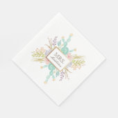 Sukkulente Bouquet | INDIVIDUELLE NAME Serviette (Ecke)