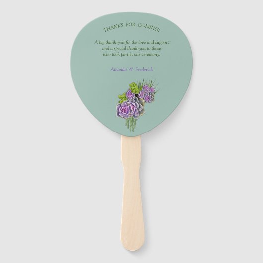 Sukkulente Bouquets für eine Gartenhochzeit Fächer (Rückseite)