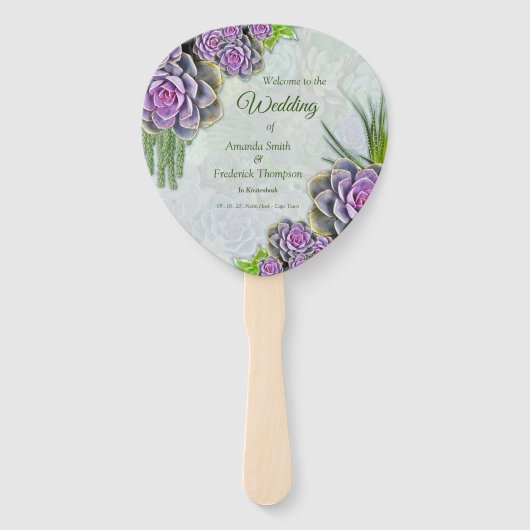 Sukkulente Bouquets für eine Gartenhochzeit Fächer (Vorderseite)