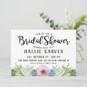 Sukkulente Brautdusche Einladung (Stehend Vorderseite)