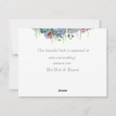 Sukkulente Brautdusche Feiertagskarte (Rückseite)