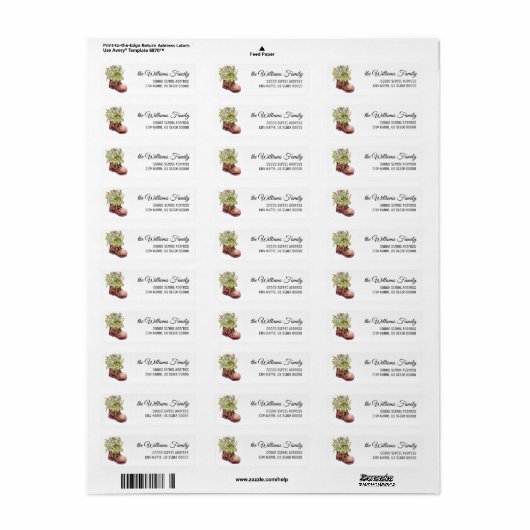 Sukkulente Cactus Watercolor Blume Rücksendeadress (Vorne)