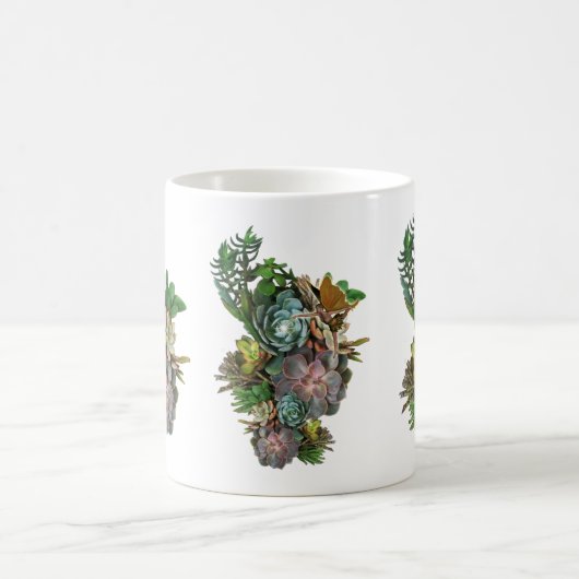 Sukkulente Dekoration Kaffeetasse (Mittel)