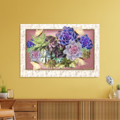 Sukkulente Dekoration Leinwanddruck (Insitu (Wohnzimmer))