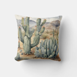 Sukkulente Empfindung | Cactus Watercolor Decorati Kissen