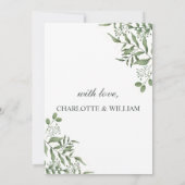 Sukkulente Eukalyptus-Blätter Probe Abendessen Einladung (Rückseite)