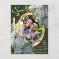 Sukkulente Farben blasser Blues Save the Date