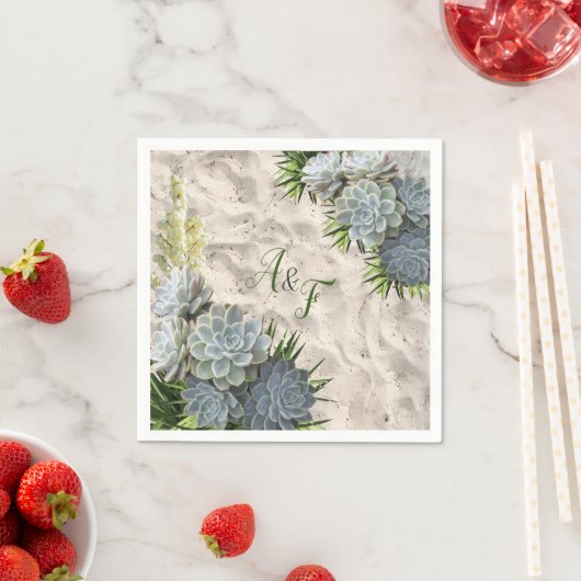 Sukkulente Farben der blassen Blues Napkins Serviette (Beispiel)