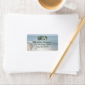 Sukkulente Farben der hellen Blues Hochzeitstempel Adressaufkleber (Insitu)