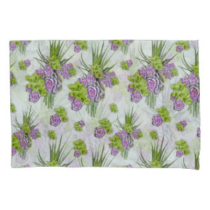 Sukkulente Farben von Sea Green & Lavender Töne Kissenbezug
