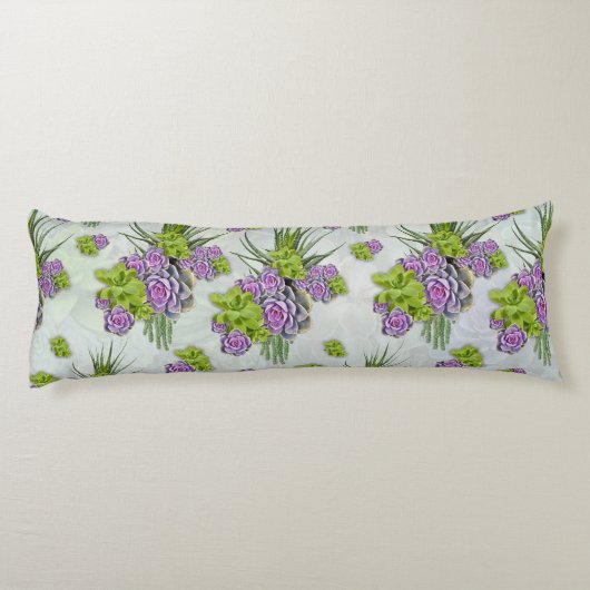Sukkulente Farben von Sea Green & Lavender Töne Seitenschläferkissen (Rückseite)