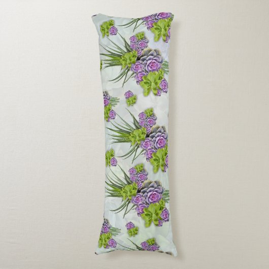 Sukkulente Farben von Sea Green & Lavender Töne Seitenschläferkissen (Vorderseite Vertikal)