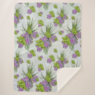 Sukkulente Farben von Sea Green & Lavender Töne Sherpadecke