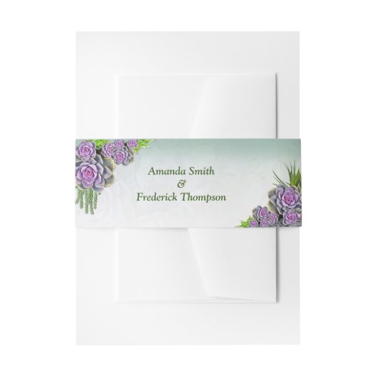 Sukkulente Farben von Sea Green, Violet Envelope B Einladungsbanderole (Vorderseite Beispiel)