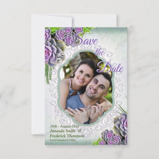 Sukkulente Farben von SeaGreen, Violet Save the Da Save The Date (Vorderseite)
