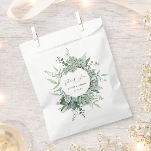 Sukkulente Garden Wedding Favor Bag Geschenktütchen (Ausgeschnitten)