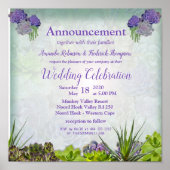 Sukkulente Gartenhues aus Meeresschaum & Lavendel Poster (Vorne)