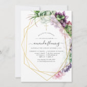 Sukkulente geometrische Bestätigung Einladung (Vorderseite)