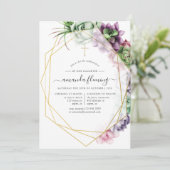 Sukkulente geometrische Bestätigung Einladung (Stehend Vorderseite)