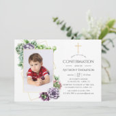 Sukkulente geometrische Bestätigung Einladung (Stehend Vorderseite)