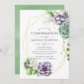 Sukkulente geometrische Bestätigung Einladung (Vorne/Hinten)