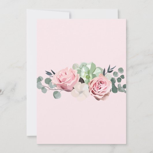 Sukkulente geometrische Hochzeitseinladung Einladung (Rückseite)