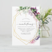 Sukkulente geometrische Taufe oder Weihnachten Einladung (Stehend Vorderseite)