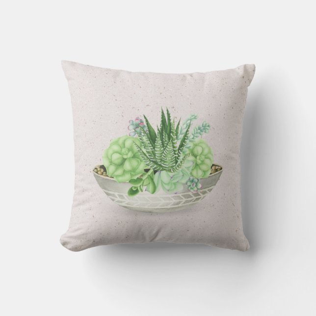 Sukkulente gepunktete Pflanze auf Terrazzo Kissen (Vorderseite)