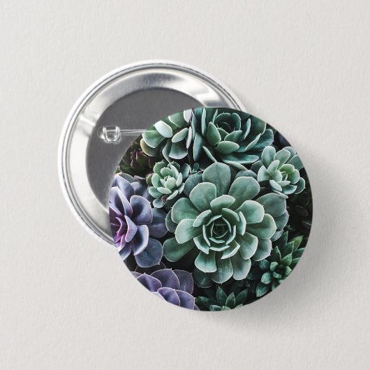 Sukkulente Grüne Pflanze Button (Vorne & Hinten)