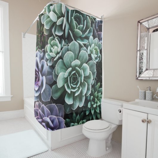 Sukkulente Grüne Pflanze Duschvorhang (Beispiel)