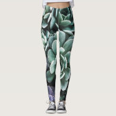 Sukkulente Grüne Pflanze Leggings (Vorderseite)