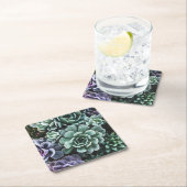 Sukkulente Grüne Pflanze Rechteckiger Pappuntersetzer (Vor Ort)