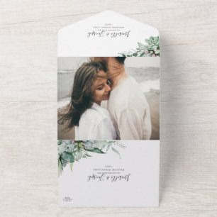 Sukkulente Grünpflanzen   Foto versiegeln und send All In One Einladung