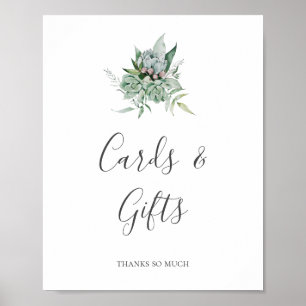 Sukkulente Grünpflanzen   Karten- und Geschenkelad Poster