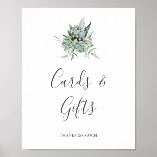 Sukkulente Grünpflanzen | Karten- und Geschenkelad Poster (Vorne)