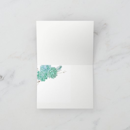 Sukkulente Hochzeit danke Ihnen notiert 3961 (Innenseite)