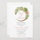 Sukkulente Hochzeit Einladung (Vorne/Hinten)