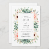 Sukkulente Hochzeit Einladung (Vorne/Hinten)