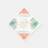 Sukkulente Hochzeit in Aquarellgrün Serviette (Ecke)