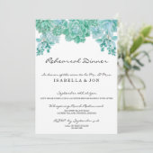 Sukkulente Hochzeit Probe Dinner Einladung (Stehend Vorderseite)